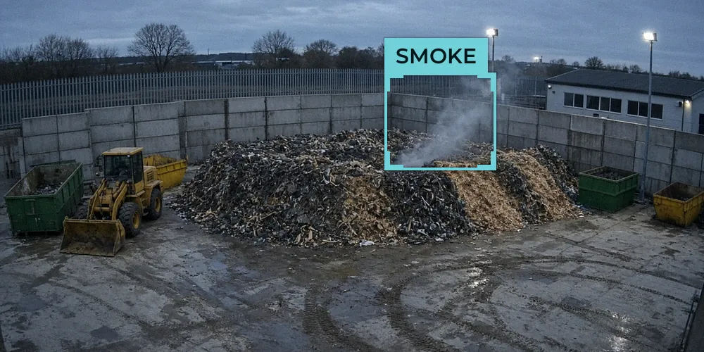 Illustrative example of smoke detected on a yard camera
